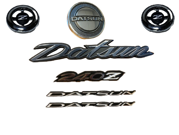 Datsun 240z complete emblem set NEW 1971-1973 - Resurrected Classics